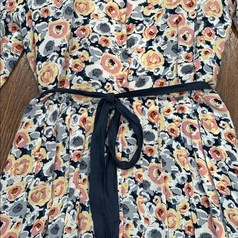 DownEast Floral Midi Dress with Navy Accents - Picture 4 of 9